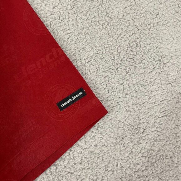 VTG Clench 701 Jeans Shirt Red Casual Y2K Skater Short Sleeve AOP Button Down - Picture 4 of 11